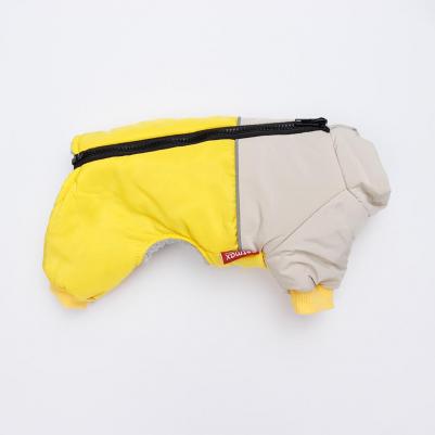 Комбинезон с диагональным замком для собак, M, желтый – фото 4