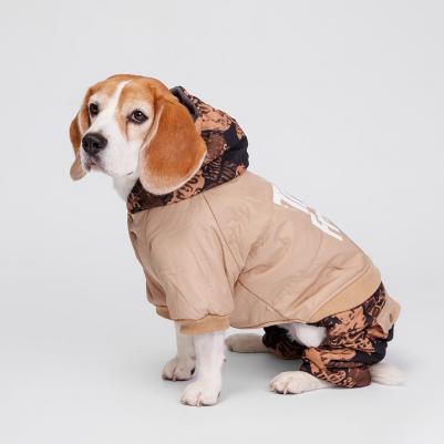 Комбинезон с капюшоном для собак, 4XL, кофейный