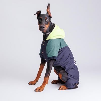 Комбинезон с капюшоном для собак, 5XL, сине-зеленый – фото 3