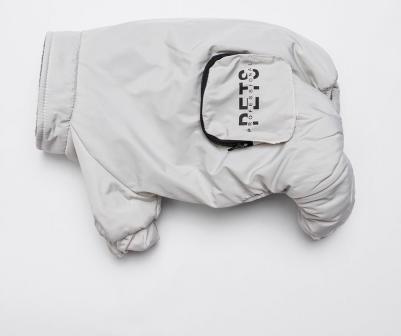 Комбинезон с кармашком для собак, M, серый – фото 4