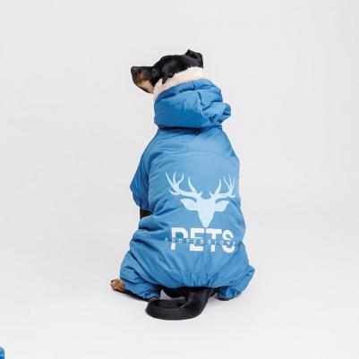 Комбинезон с оленем для собак, 2XL, синий – фото 6