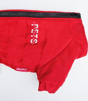 Комбинезон с замком для собак, M, красный – фото 5