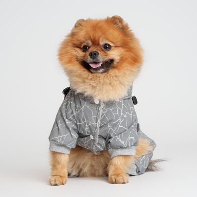 Комбинезон светоотражающий со шлейкой для собак, 2XL, серый – фото 2