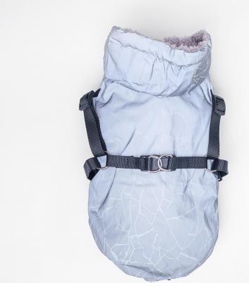 Комбинезон светоотражающий со шлейкой для собак, M, серый (унисекс) – фото 3