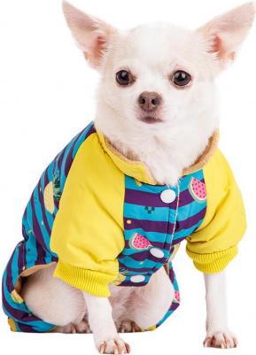 Комбинезон в полоску с фруктами для собак, 3XL, голубой (унисекс) – фото 1