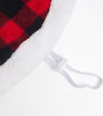 Костюм новогодний с колпаком Дед Мороз L красная клетка – фото 2