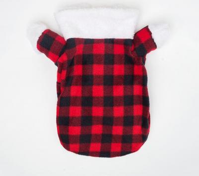 Костюм новогодний с колпаком Дед Мороз M красная клетка – фото 4