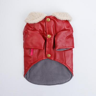 Куртка из кожзама для собак, XS, красная – фото 6