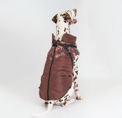 Куртка со шлейкой для собак, 4XL, коричневая – фото 8