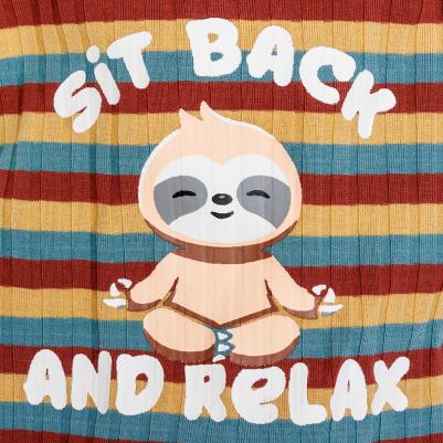 Майка полосатая с ленивцем для собак, 4XL, коричневая – фото 2