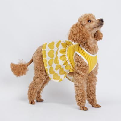 Платье для собак и кошек, L, желтое – фото 3