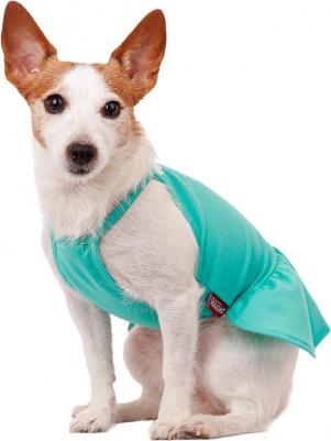 Платье для собак, M, зеленое с ромашкой (девочка) – фото 1