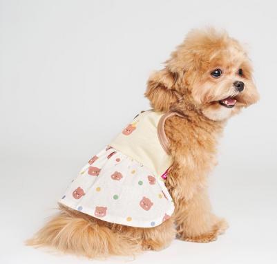 Платье желтое с мишками S