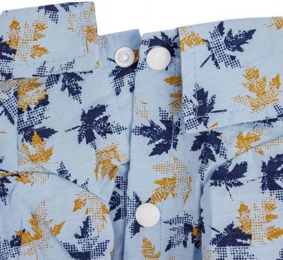 Рубашка для собак, XS, голубая с листочками (унисекс) – фото 1