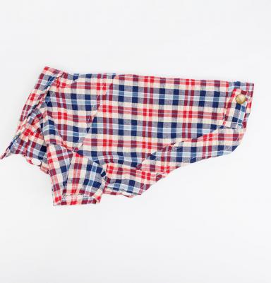 Рубашка в клеточку для собак, 4XL, сине-красная – фото 3