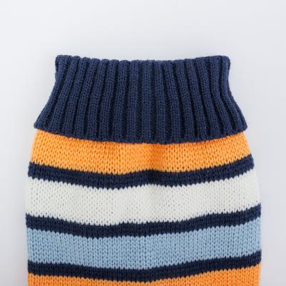 Свитер полосатый для собак, 60 см, оранжево-голубой – фото 2