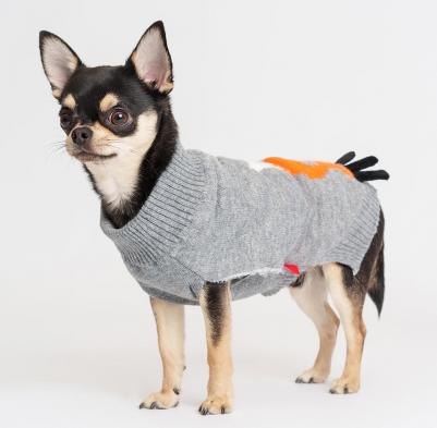 Свитер с лисой для собак, 3XL, серый – фото 9