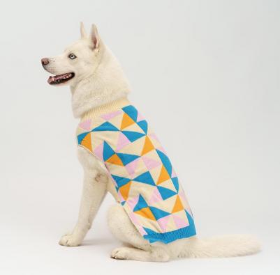 Свитер с ромбами для собак, 5XL, бело-синий – фото 5