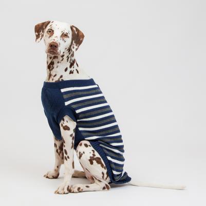 Свитер в полоску для собак, 3XL, синий (унисекс) – фото 2