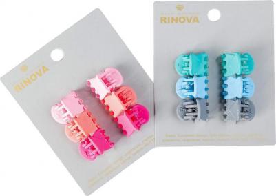 Набор крабов зажимов для собачьих волос, разные цвета, наборы по тонам, каучук 6 штук на бирке