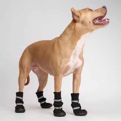 Ботинки высокие на липучках для собак мелких пород, S, черный – фото 2