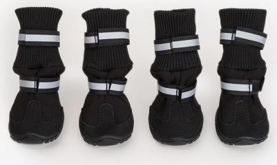 Ботинки высокие на липучках для собак средних пород, L, черный