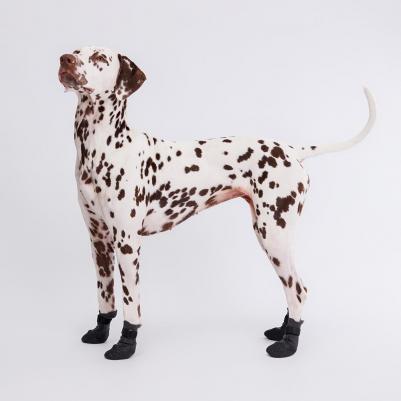 Носки удлиненные с прорезиненной подошвой для собак, XL, черные – фото 1