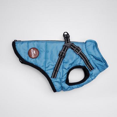 Попона теплая со шлейкой для собак, S, синяя – фото 6