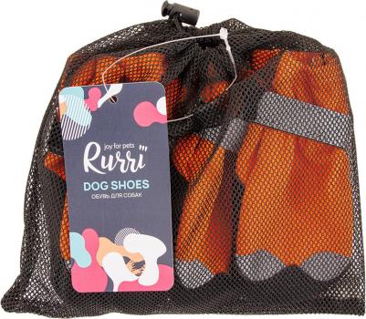 Ботинки на липучках для собак S оранжевый (унисекс) – фото 4