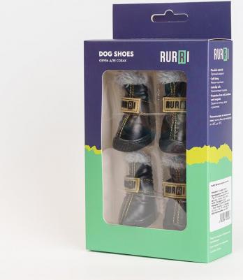 Ботинки с мехом для собак, L, черный – фото 3