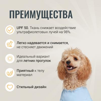 Футболка для собак Друг человека, S, голубая – фото 2