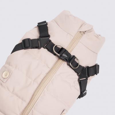 Комбинезон на замке со шлейкой для собак, S, серый – фото 2