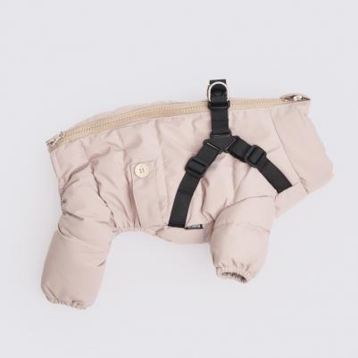 Комбинезон на замке со шлейкой для собак, S, серый – фото 5