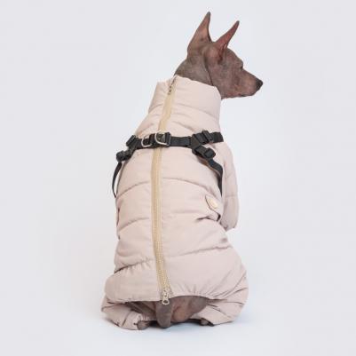 Комбинезон на замке со шлейкой для собак, XL, серый – фото 3