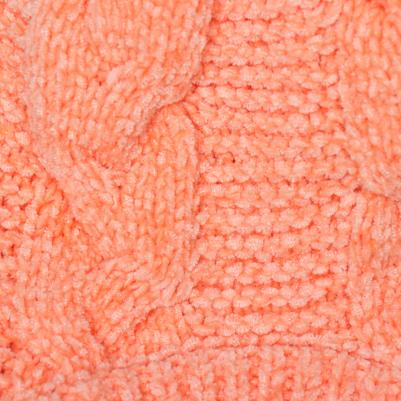 Комплект из шенилла для собак, шапка 18х16 см, шарф 60х8 см, персиковый – фото 3