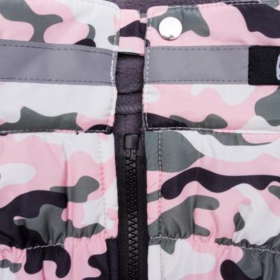 Куртка на молнии для собак породы французский бульдог, размер 5, розовый камуфляж – фото 2