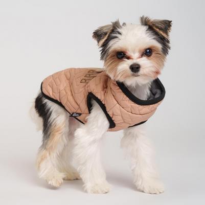 Куртка на замке для собак, L, бежевая – фото 2