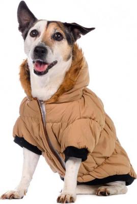 Куртка с меховым капюшоном для собак XS бежевый (унисекс) – фото 7