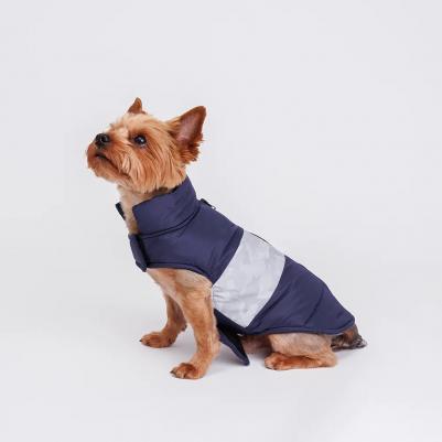 Куртка со светоотражающей полосой для собак, M, синяя – фото 1