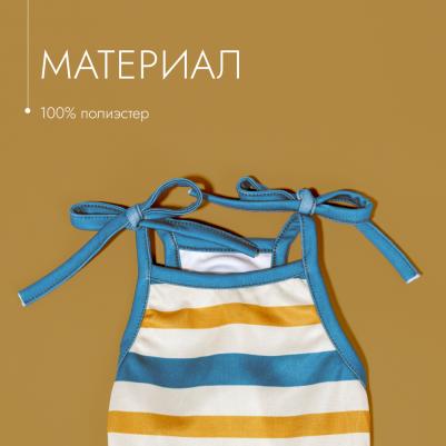 Майка-платье для собак и кошек Аквамарин, XS, песочно-синее в полоску – фото 5