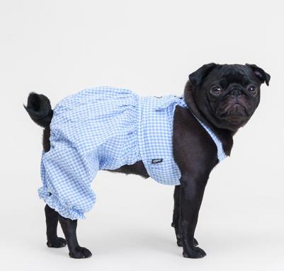 Платье в клетку для собак, XL, синее – фото 1
