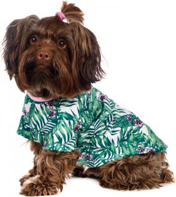 Рубашка для собак с листьями L зеленый (унисекс) – фото 1