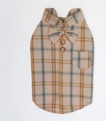 Рубашка с бантом для собак, L, кофейная – фото 5