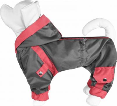 Комбинезон для собак Свитч, женский, красный, серый, L, длина спины 30 см