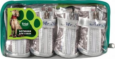 Ботинки "Лапка" для собак серебристый перламутр XS 12241063