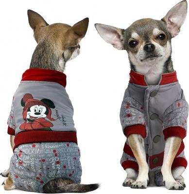 Комбинезон для собак Minnie-2 размер XS женский, серый, красный, длина спины 20 см – фото 1