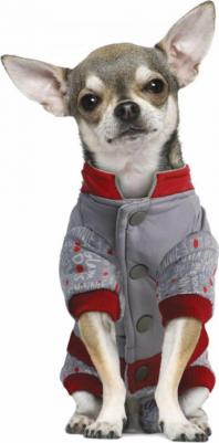Комбинезон для собак Minnie-2 размер XS женский, серый, красный, длина спины 20 см – фото 2