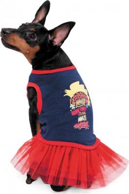 Платье для собак, Marvel Капитан Марвел M, женский, синий, длина спины 30 см