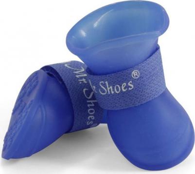 Сапоги Mr.Shoes для взрослых собак из пластичной резины на липучке голубой L YXS202 L