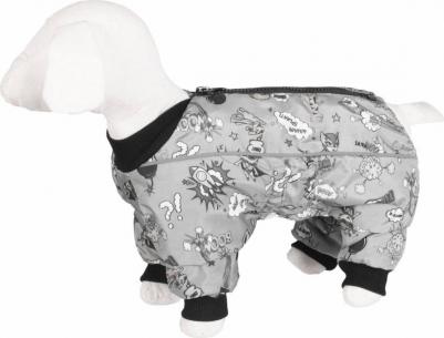Комбинезон для собак комикс, унисекс, серый, L, длина спины 52 см